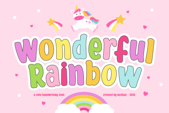 The Wonderful Rainbow Font: A Cursive Font for Makers